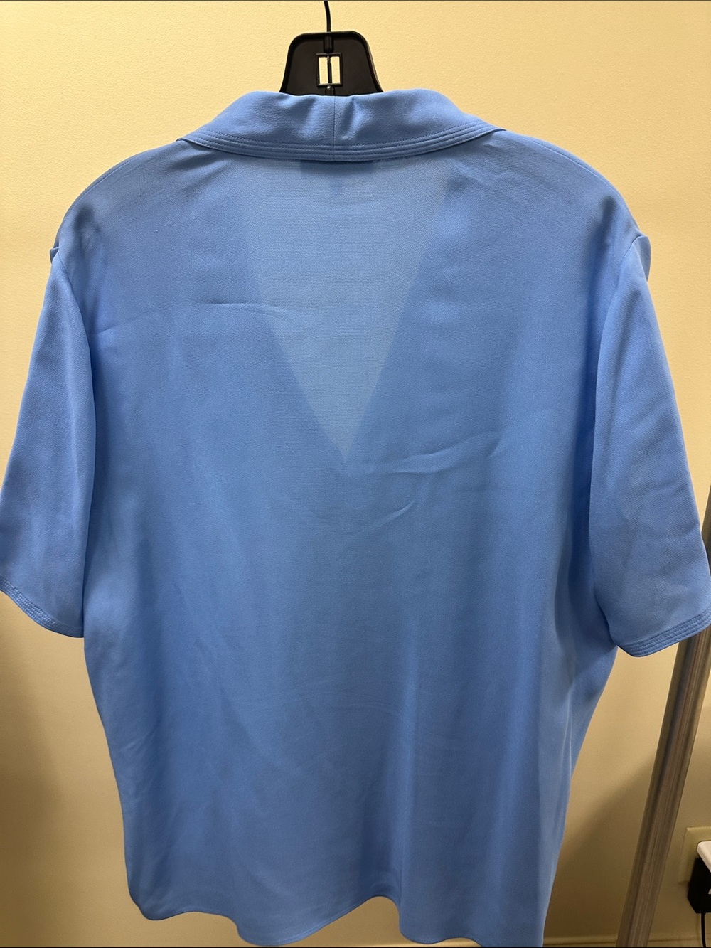 Lafayette 148 New York Sky Blue Short-Sleeve Button-Front Blouse - Picture 3 of 3